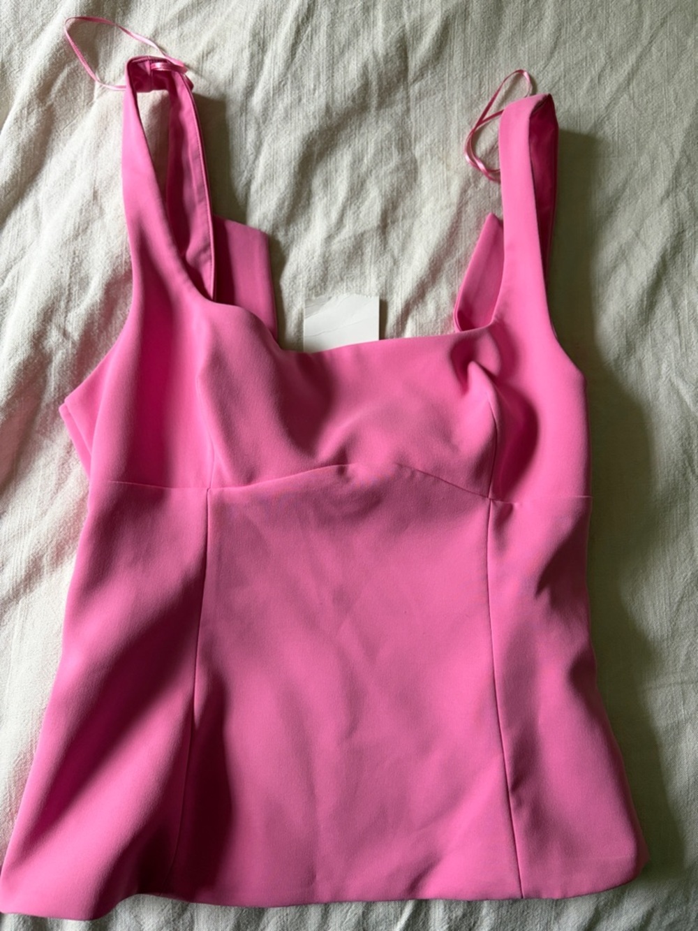 Zara Hot Pink Square-Neck Tank Bodice